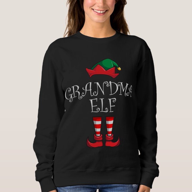 Sudadera Navidades familiares de la abuela Elf coincidiendo (Anverso)