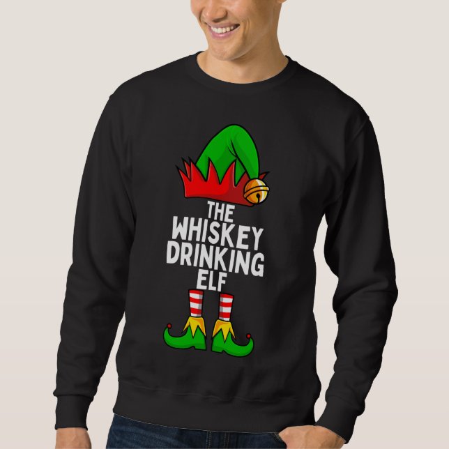 Sudadera Navidades familiares de Whiskey Drinking Elf Mateo (Anverso)