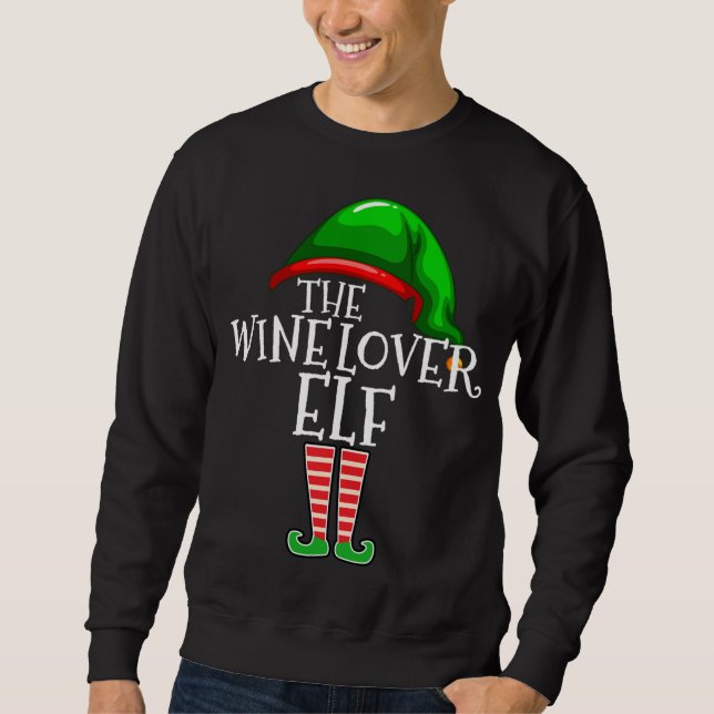 Sudadera Navidades familiares de Wine Lover Elf que coincid (Anverso)