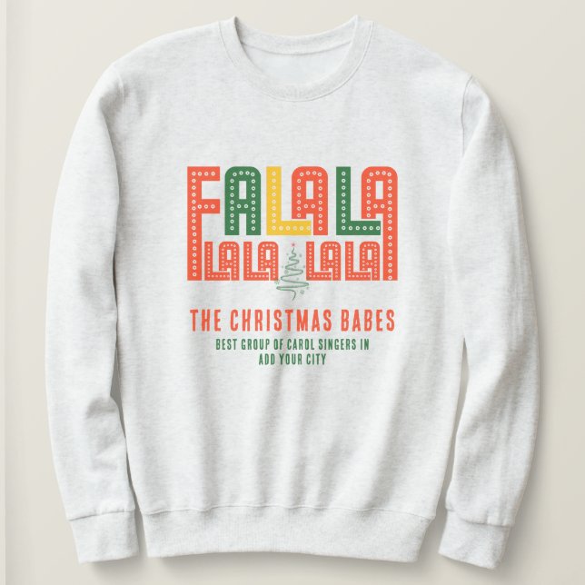Sudadera Navidades familiares Karaoke Carols Choir Group (Anverso del diseño)