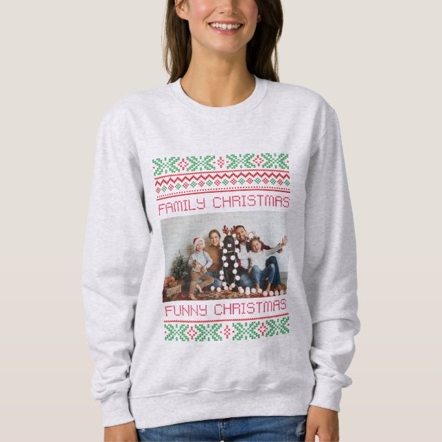 Sudadera navidades familiares, linda foto familiar (Anverso)