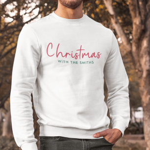 Sudadera Navidades familiares Nombre de la familia Minima