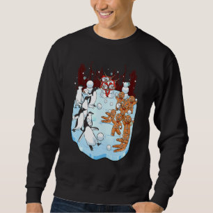 Sudadera Navidades Familiares Pelean Con Los Pingüinos Y La