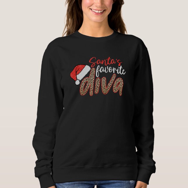 Sudadera Navidades favoritos de Santa Diva Leopard Feliz Na (Anverso)