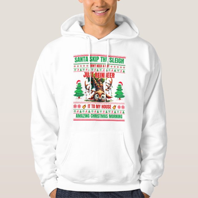 Sudadera Navidades Feliz Navidad Por Regalo Gracioso Reno (Anverso)