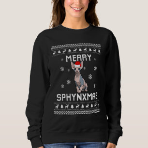 Sudadera Navidades Feo Del Gato Santa Sphynx Pajama Para Mu