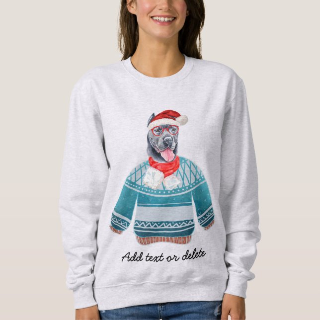 Sudadera Navidades feos de caña de Navidad mamá perro (Anverso)