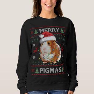 Sudadera Navidades feos de cerdo guineanos sudan máscaras d