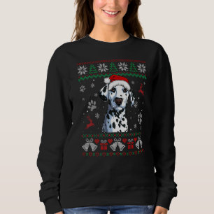 Sudadera Navidades feos de Dalmacia Perro Santa Hat Xmas Pe
