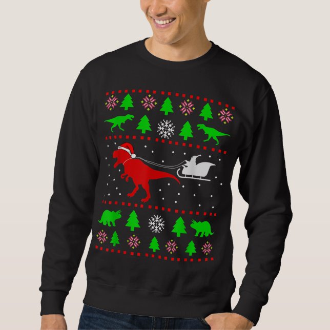 Sudadera Navidades feos de dinosaurio arrojan niño pequeño (Anverso)