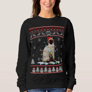 Sudadera Navidades feos de gatos siameses iluminan a curios