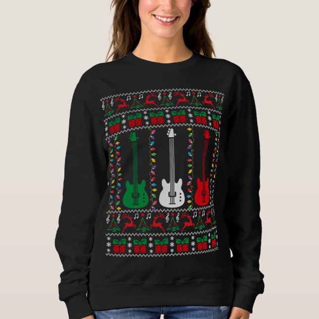 Sudadera Navidades feos de la guitarra del trasero X (Anverso)