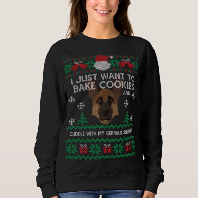 Sudadera Navidades feos de pastor alemán Fiesta GSD Xmas (Anverso)