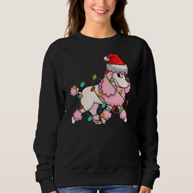 Sudadera Navidades feos de perro cangrejo luces de árbol de (Anverso)