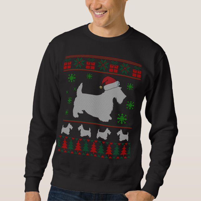 Sudadera Navidades feos de perro escocés sudan regalo para  (Anverso)