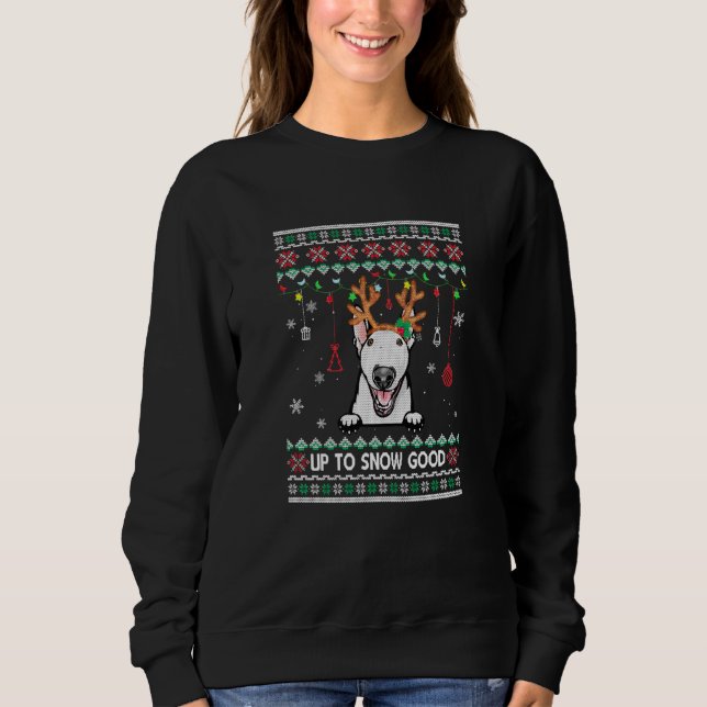 Sudadera Navidades feos de renos de toro terrier (Anverso)