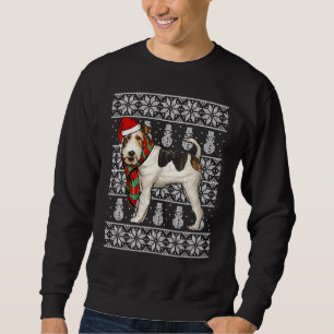 Sudadera Navidades feos de Santa Hat Xmas Wire Fox terrier