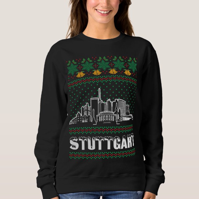 Sudadera Navidades feos de Stuttgart Germany (Anverso)