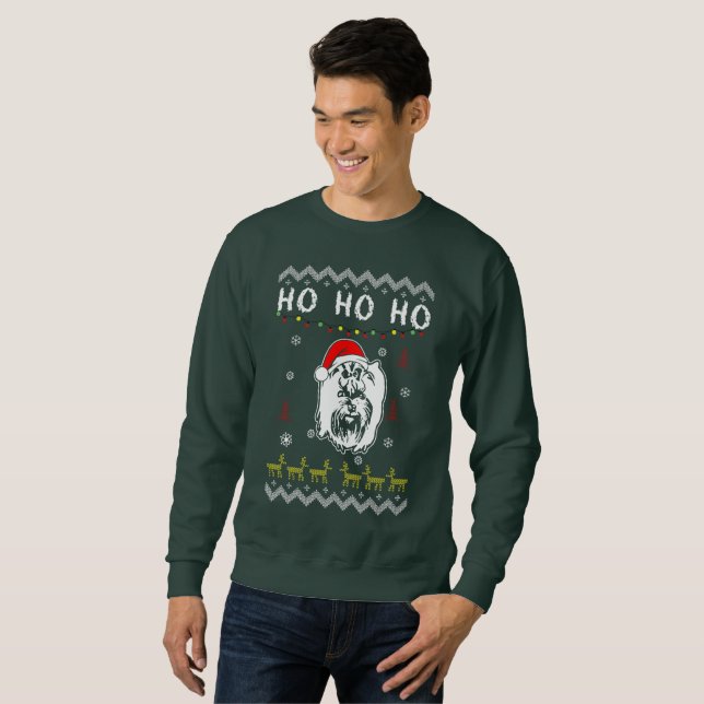Sudadera Navidades feos de Yorkshire Terrier Dog Ho Ho (Anverso completo)