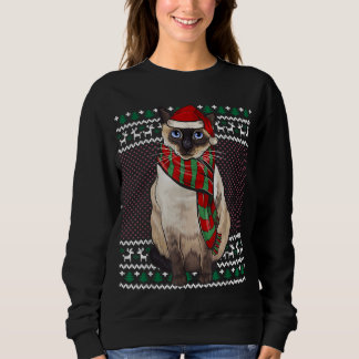 Sudadera Navidades feos del gato de Navidad siamés Santa Ha