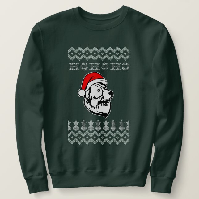 Sudadera Navidades feos del Pastor Australiano Ho Ho Ho (Anverso del diseño)