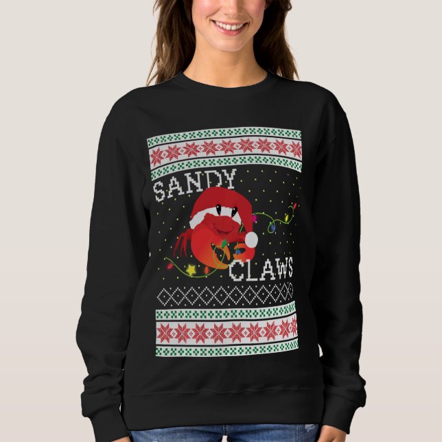 Sudadera Navidades feos endulzan a Sandy Crab Amantes de la (Anverso)