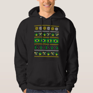 Sudadera Navidades feos endulzan la bandera de Brasil, medi