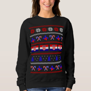 Sudadera Navidades feos endulzan la bandera de Croacia, mit