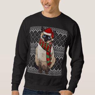 Sudadera Navidades feos Gorras del gato de Navidad siamés S