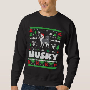 Sudadera Navidades feos Siberian Husky Xmas