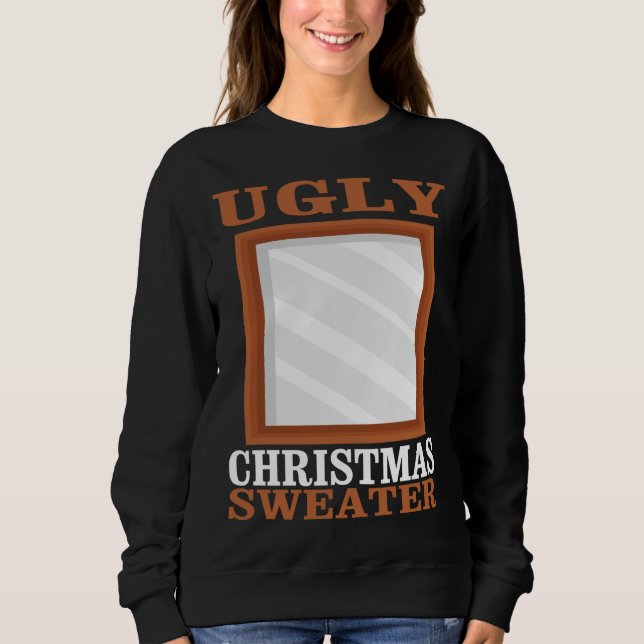 Sudadera Navidades feos sudan con espejo gráfico gracioso X (Anverso)