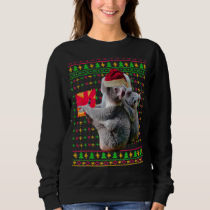 Sudadera Navidades feos sudan Koala Funny Antle Santa Hat