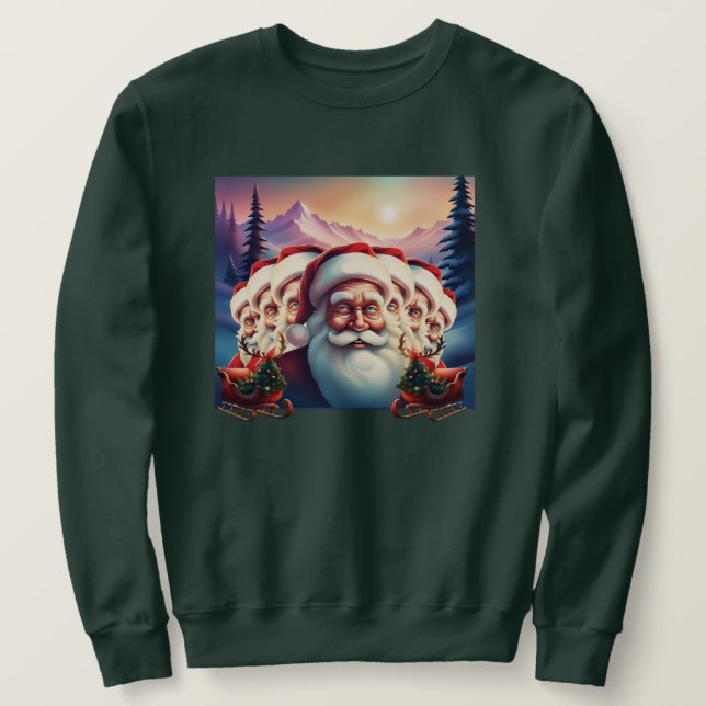 Sudadera Navidades feos sudan Santa Clones (Anverso del diseño)