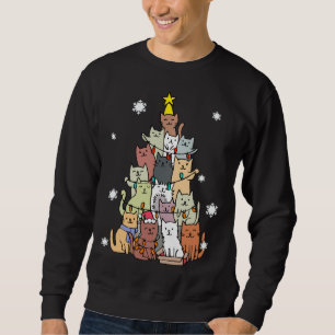 Sudadera Navidades feos sudan un árbol de gatos - Gracioso