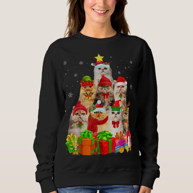 Sudadera Navidades feos sudan un gato persa divertido (Anverso)