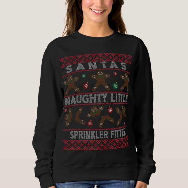 Sudadera Navidades feos Xmas Santa Sprinkler Fitter Job (Anverso)