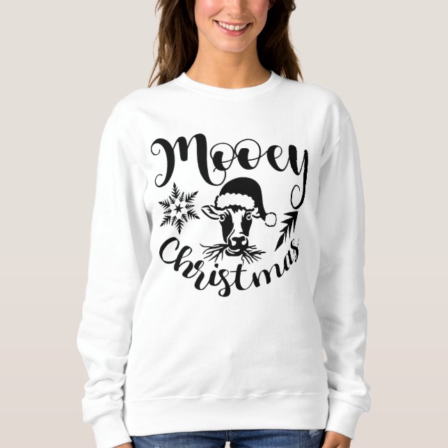 Sudadera navidades festivos arte de palabras vacuno (Anverso)