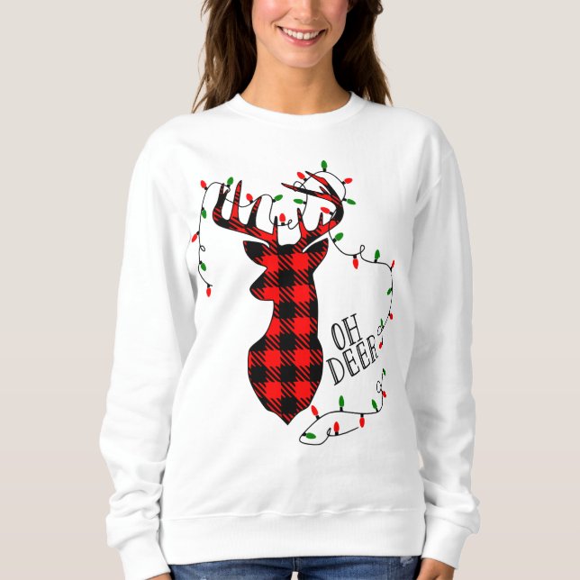 Sudadera Navidades festivos decorando fiesta de renos (Anverso)