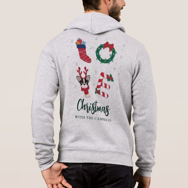 Sudadera Navidades festivos Familia Nombre Diversión Coinci (Reverso)