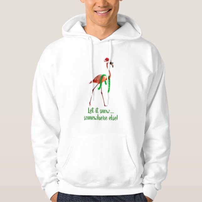 Sudadera Navidades Flamingo en la playa (Anverso)