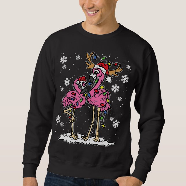 Sudadera Navidades Flamingo Encenden Ré Cutáneo Santa Hat P (Anverso)