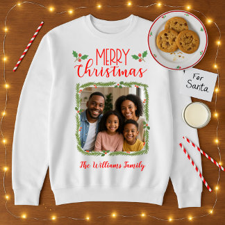 Sudadera Navidades fotográficos de la familia Merry y Brigh