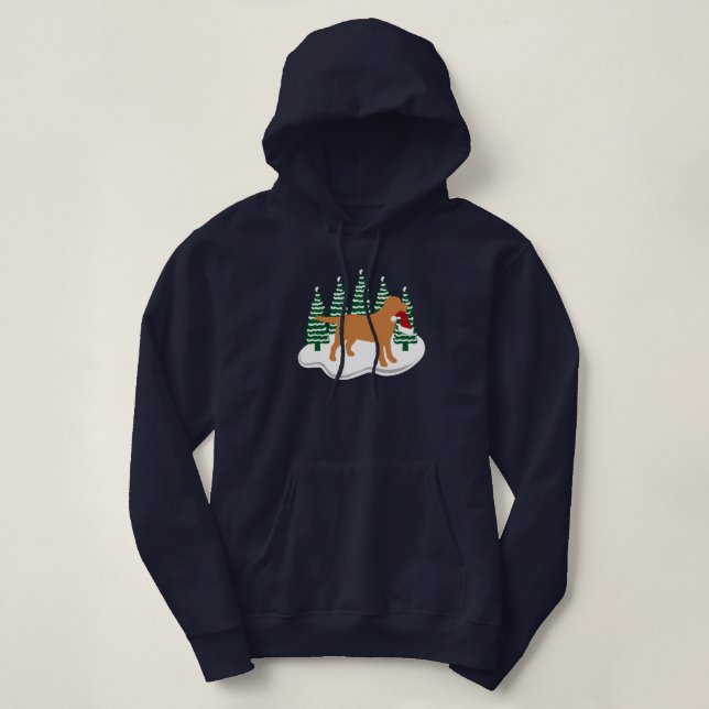 Sudadera Navidades Fox Red Labrador de Árboles Eververdes (Diseño del anverso)