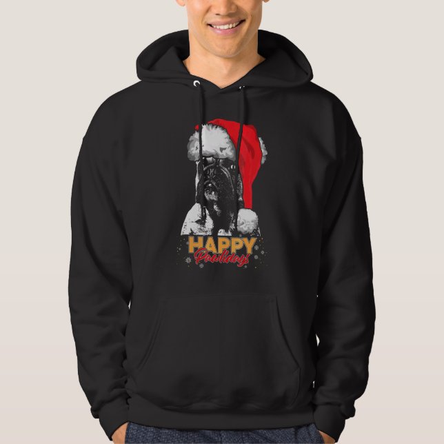 Sudadera Navidades Frenchie Gif Happy Pawlidays (Anverso)