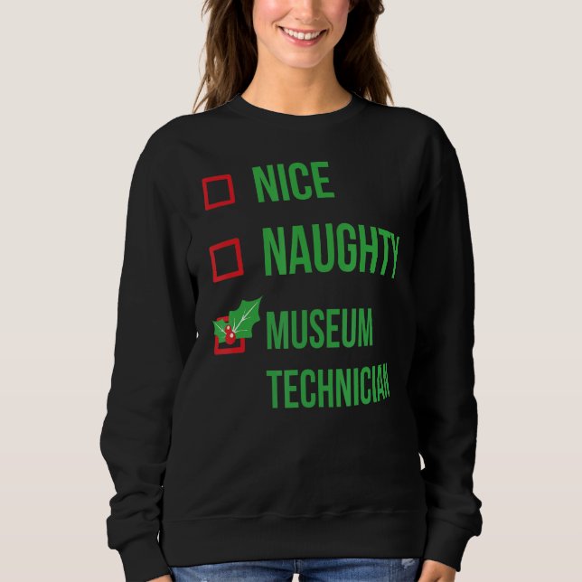 Sudadera Navidades Funny Pajama, técnico de museos (Anverso)
