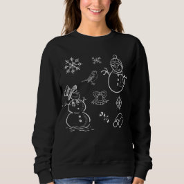 Sudadera Navidades garabatean a Snowman con una mezcla dive