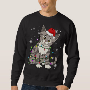 Sudadera Navidades gatos de Tabby alumbran sombrero de gato
