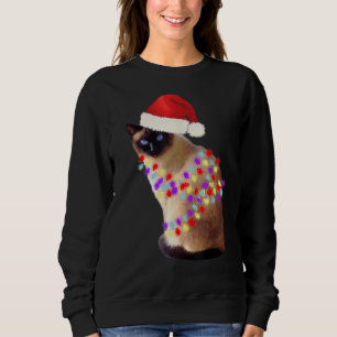 Sudadera Navidades gatos siameses iluminan a divertida Sant