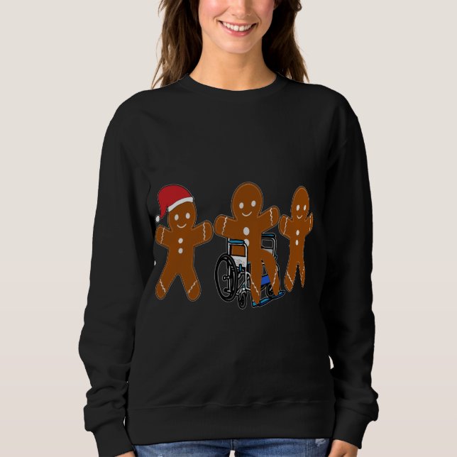 Sudadera Navidades Gingerbread, silla de ruedas (Anverso)
