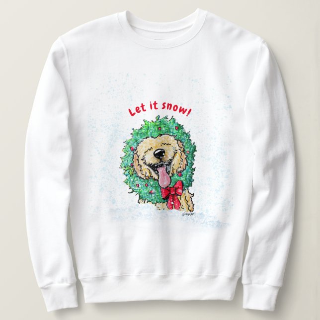 Sudadera Navidades Goldendoodle Sweatshirt (Anverso del diseño)